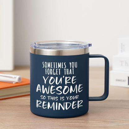 NOWWISH Inspirational 14oz Navy Blue Coffee Mug – Perfect Gifts for Men