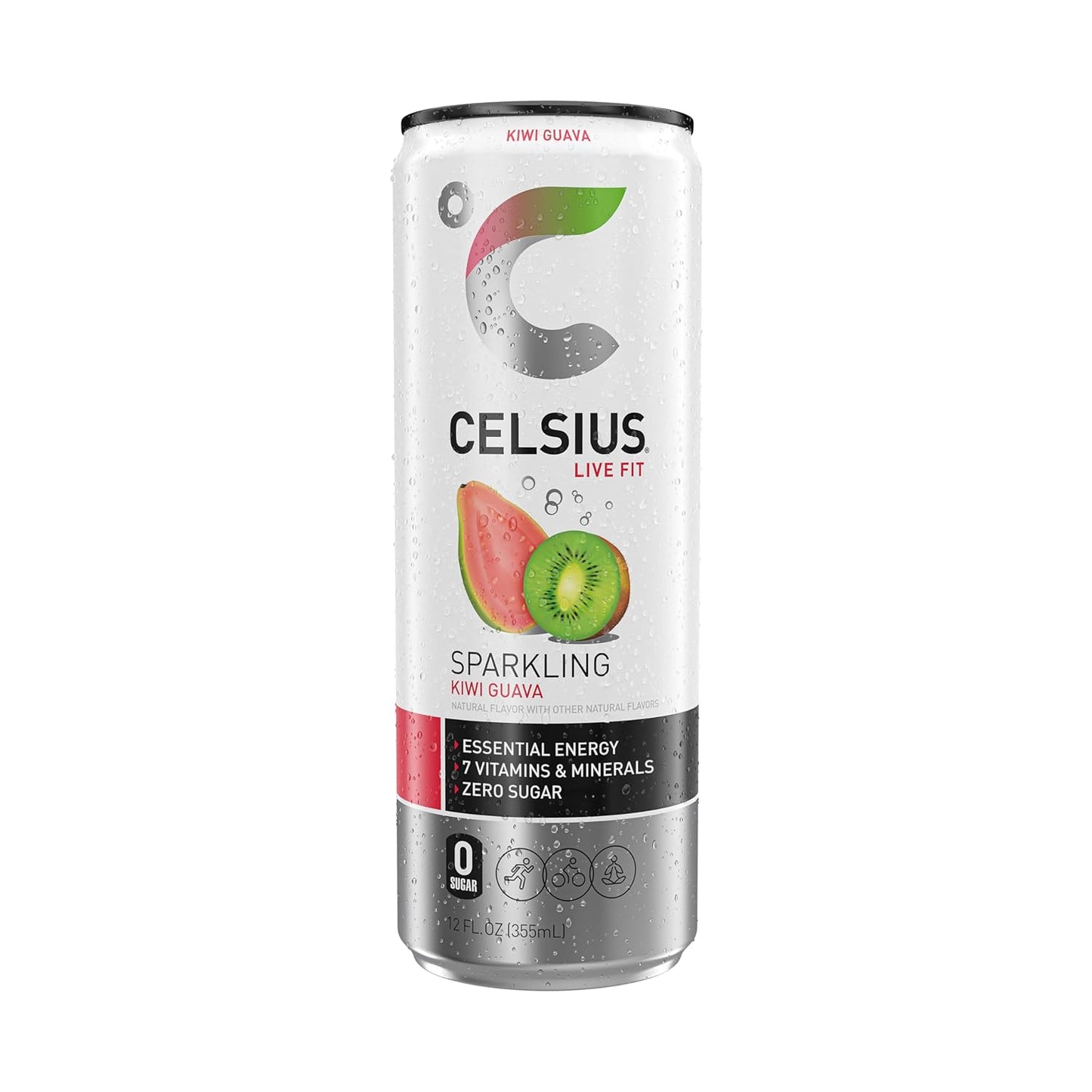 CELSIUS Sparkling Kiwi Guava – Essential Energy Drink, 12 Fl Oz (Pack of 12)