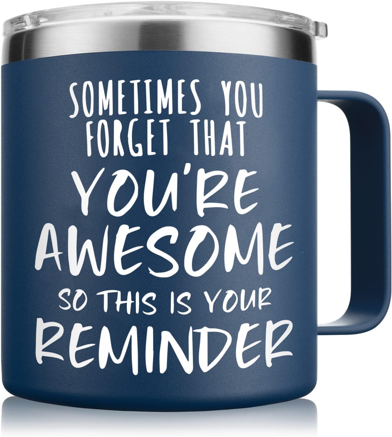 NOWWISH Inspirational 14oz Navy Blue Coffee Mug – Perfect Gifts for Men