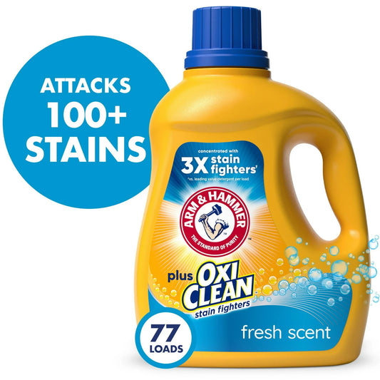 ARM & HAMMER Plus OxiClean Stain Fighters Laundry Detergent, 77 Loads