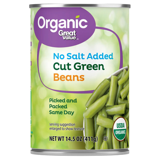 Organic No Salt Added Cut Green Beans